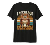 Le pedí Paciencia a Dios Que me envió los Lunes búho Camiseta Premium