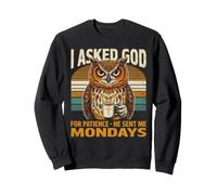 Le pedí Paciencia a Dios Que me envió los Lunes búho Sudadera