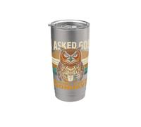 Le pedí paciencia a Dios que me envió los lunes búho Vaso térmico de acero inoxidable de doble pared