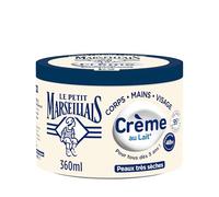 Le Petit Marseillais | Crema Hidratante Multiuso Leche (tarro de 360 ml) - Crema corporal, manos y cara para pieles muy secas - Cuidado hidratante 48h con 95% de ingredientes de origen natural