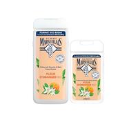 Le Petit Marseillais Gel de Ducha Corporal Extra Suave, Flor de Azahar BIO, Hidratación y Nutrición para Piel Sensible, con Ingredientes Naturales y Envase Reciclable, Pack de 650ml + 250ml