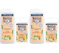 Le Petit Marseillais Gel de Ducha Corporal Extra Suave, Flor de Azahar BIO, Hidratación y Nutrición para Piel Sensible, con Ingredientes Naturales y Envase Reciclable, Pack de 650ml + 250ml