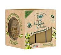 Le Petit Olivier - jabones - 3 Jabones de Marsella aceite de oliva - 3 x 100 G