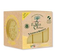 LE PETIT OLIVIER - 3 Jabones de Marsella - Glicerina - Aroma graso - Limpia suavemente la piel - Fabricado en Francia - 3 x 100 g