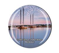 Le Pont Jacques Chaban Delmas Burdeos Francia Imán para nevera de cristal turístico recuerdo colección de regalos para refrigeradores