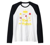 Le ROI Du Poker Cadeau As de Pique Cartes Casino Las Vegas Camiseta Manga Raglan