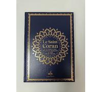 Le Saint Coran et la traduction en langue française du sens de ses versets: Couverture daim bleu