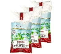 Le Saunier de Camargue - Juego de 3 sales marinas naturales gruesas de la Camarga - Gros Sel 1000g - Sal natural premium (gruesa) del sur de Francia/Mediterráneo