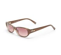 Le Specs Don't Cha - Gafas de sol ovaladas estilo Y2K para mujeres y hombres, Marco de chocolate perlado/lente ahumado cálido, Talla única