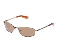 Le Specs Star Beam - Gafas de sol para hombre y mujer, montura redonda con protección UV, Light Brown Mono/Bright Gold, Einheitsgröße