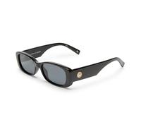 Le Specs Unreal! - Gafas de sol, rectangulares, unisex, estilo clásico "Everyday", negro, (Shiny Black Frame/Smoke Lens), Talla única