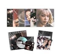 LE SSERAFIM - LE SSERAFIM - 5th Mini Album [HOT] (COMPACT Ver. / Random) Outer Box + Booklet + Lyric Paper + CD + Sticker + Photocard + Postcard + 2 Pin Badges + 4 Extra Photocards