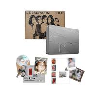 LE SSERAFIM - LE SSERAFIM - 5th Mini Album [HOT] (TIN CASE Ver.) Outer Box + Tin Case + Keyring + Magnet + A4 Poster + A2 Poster + CD + Postcard + Photocard + 2 Pin Badges + 4 Extra Photocards