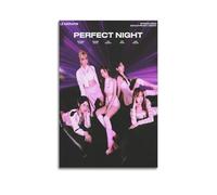 LE SSERAFIM - Póster de portada de álbum con texto en inglés "Perfect Night Concept", póster de portada de música, póster de música pop hip hop, cantante, estrella, lienzo estético para decoración de
