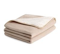 LE SURE Coperta Impermeabile per Ghiens Grandi Dimensioni - Coperta Lavabile per Cani 127x152 cm, Protezione per Divano per Cani in Pile Sherpa, Coperta Morbida e Soffice per Gatti, Crema