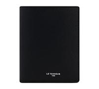 Le Tanneur, Cartera, tarjetero, de piel granulada, mile, hombre, 6 compartimentos para tarjetas, bolsillos, bolsillos planos, bolsillos en formato de tarjeta de identidad, bolsillo con cremallera, antiRFID, Negro claro, L 9.5 x H 12.5 cm
