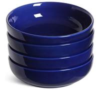 LE TAUCI Cuencos para pasta de 45 onzas, juego de cuencos de ensalada para servir sopa, pasta, fideos, cena, platos grandes de cocina, aptos para microondas, 8.5 pulgadas, juego de 4, azul