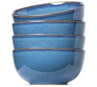 Le Tauci Juego de cuencos de sopa para cereales, sopa, ensalada, postre, set de 4-20 onzas, azul Ceilán