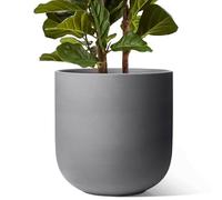 LE TAUCI Macetero De 30 cm, Macetas De Cerámica para Plantas con Tapón De Drenaje Y Rejilla De Malla, Macetas De Interior Y Exterior para El Hogar, Jardín, Patio, Oficina, Gris Carbón