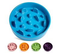 LE TAUCI Tazones de cerámica para Perros de alimentación Lenta, Cuenco de alimentación Lenta para Perros de Raza Mediana y Grande, Azul, L-1200 ml