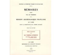 Le temple d'edfou tome diXIeme fascicule 1 réédition premier