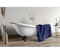 LE TEMPS D'UN BAIN Una Toalla de Ducha Lisa, 500 GMS, 100% algodón, 70 x 140 cm, Color Azul Marino