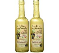 Le Terre di Colombo Aceite de Oliva Virgen Extra Taggiasca, Botella envuelta en Papel Dorado, 0.75 L (Paquete de 2)