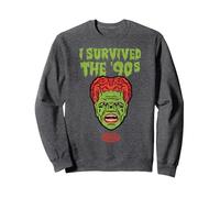 ¿Le Tienes Miedo a la Oscuridad? Sobreviví a los 90 Sudadera, Unisex para Adultos, Jaspeado Oscuro, XL