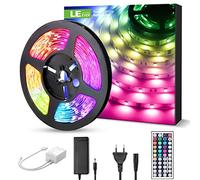 LE Tira LED, 5m 300 LED 5050 Multicolor RGB Mando a Distancia Marca GS, para Techo, Escaleras, Caravana, Muebles, etc. Adaptador incluido