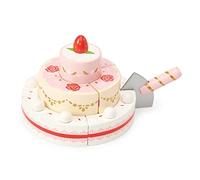 Le Toy Van - Childrens Wooden Honeybake Strawberry Wedding Cake Food Pretend Toy, Birthday Cake Or Afternoon Tea Role Play Toy