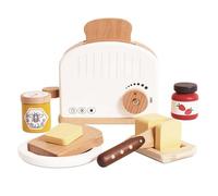Le Toy Van - Honeybake Wooden Toaster Breakfast Set Pretend Kitchen Play Toy Set , Kids Role Play Toy Kitchen Accessories