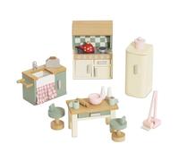 Le Toy Van - ME059 - Cocina de Casa de Muñecas, 3 Años, Juego Educativo, Juego de Muebles de Madera de 20 Piezas, Juguetes Ecológicos, Montessori, Incluye Mobiliario y Accesorios