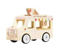 Le Toy Van - ME083 - Camión de Helados de Juguete Educativo para niños en Madera FSC, 3 años, 26 x 12 x 19 cm, para Juego de muñecas, Techo abatible, congelador, Conos de Helado incluidos