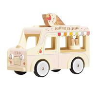 Le Toy Van - ME083 - Camión de Helados de Juguete Educativo para niños en Madera FSC, 3 años, 26 x 12 x 19 cm, para Juego de muñecas, Techo abatible, congelador, Conos de Helado incluidos