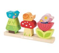 Le Toy Van - PL009 - Jardín apilable de madera Juego educativo para niños a partir de 1 año, Juguete Montessori, Incluye 9 bloques apilables, para el desarrollo de la motricidad fina, Petilou