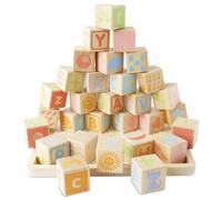 Le Toy Van - PL21 - Juego educativo de cubos de madera para niños a partir de 1 año, cubos del alfabeto, Montessori, cubos apilables con caras, rompecabezas 3D de 30 piezas, juguete ecológico, Petilou