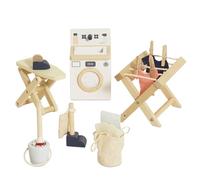 Le Toy Van - Set Lavadero de madera con accesorios | Set accesorio de casitas de muñecas de madera colección Daisylane | A partir de 3 años +