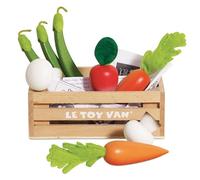 Le Toy Van - TV182 - Juego Educativo para niños a Partir de 2 años Caja de Verduras de Juguete de Madera, Juguetes Montessori, Juego ecológico en Madera FSC y Colores al Agua