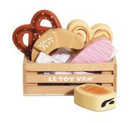 Le Toy Van - TV187 - Juego Educativo para niños a Partir de 2 años Caja de Pan de Juguete de Madera y Productos de panadería, Juguetes Montessori, Juego ecológico en Madera FSC y Colores al Agua