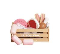 Le Toy Van - TV189 - Juego Educativo para niños a Partir de 2 años Caja de Carne y Embutidos de Madera, Juguetes Montessori, Juego ecológico en Madera FSC y Colores al Agua