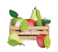 Le Toy Van - TV191 - Juego Educativo para niños a Partir de 2 años Caja de Frutas, Manzanas y Peras de Juguete de Madera, Juguetes Montessori, Juego ecológico en Madera FSC y Colores al Agua