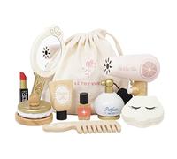 Le Toy Van - TV293 - Juego educativo de maquillaje de madera para niña de 3 años, incluye bolsa de tela, 10 piezas, juguetes realistas Montessori, en madera natural FSC y colores al agua