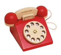 Le Toy Van - TV323 - Juego Educativo de teléfono de Juguete para niños de 3 años, teléfono de Disco Antiguo en Madera Natural certificada FSC y Colores a Base de Agua, Timbre Incluido
