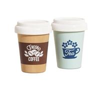 Le Toy Van - TV337 - Juego Educativo Set 2 Vasos de Juguete, para niños a Partir de 2 años, Vasos de café y té para Llevar, Juguetes ecológicos Montessori en Madera Natural certificada FSC