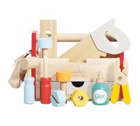 Le Toy Van - TV476 - Caja de Herramientas en Madera Natural certificada FSC, Juguete para niño de 3 años, 11 Accesorios incluidos, sin plástico, favorece el Desarrollo de la motricidad Fina
