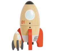 Le Toy Van - TV808 - Juguete de Madera Cohete Espacial Juego Educativo para Niños, 2 Años, Matryoshka, El Cohete Más Pequeño En El Interior, Apertura Magnética, Ecológico, Sin Plástico, Montessori