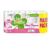 Le trébol Maxi Douceur - Papel higiénico (paquete de 16 unidades = 24 rollos I 2 velos I Maxi rollos I Sensation Douceur I, papel certificado FSC®