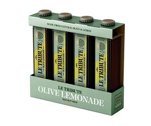Le Tribute - Refresco de Limonada y Aceituna, Olive Lemonade, Mixer para Ginebra, Ingredientes Naturales, Bebida con Gas - Pack 4 x 200 ml