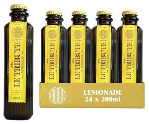 Le Tribute Refresco Lemonade Pack 24 x 200 ml, con Ingredientes Naturales, Burbuja Duradera, Toque Fresco, Equilibrado, Cítrico y Ácido, con Limón, Color Amarillo, Aroma 100% Natural