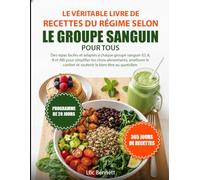 LE VÉRITABLE LIVRE DE RECETTES DU RÉGIME SELON LE GROUPE SANGUIN POUR TOUS: Des repas faciles et adaptés à chaque groupe sanguin (O, A, B et AB) pour ... et soutenir le bien-être au quotidien.